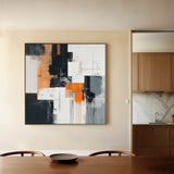 Abstract 1325 Canvas Art 16" x 16" / 40 x 40 cm / Black