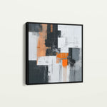 Abstract 1325 Canvas Art 16" x 16" / 40 x 40 cm / Black