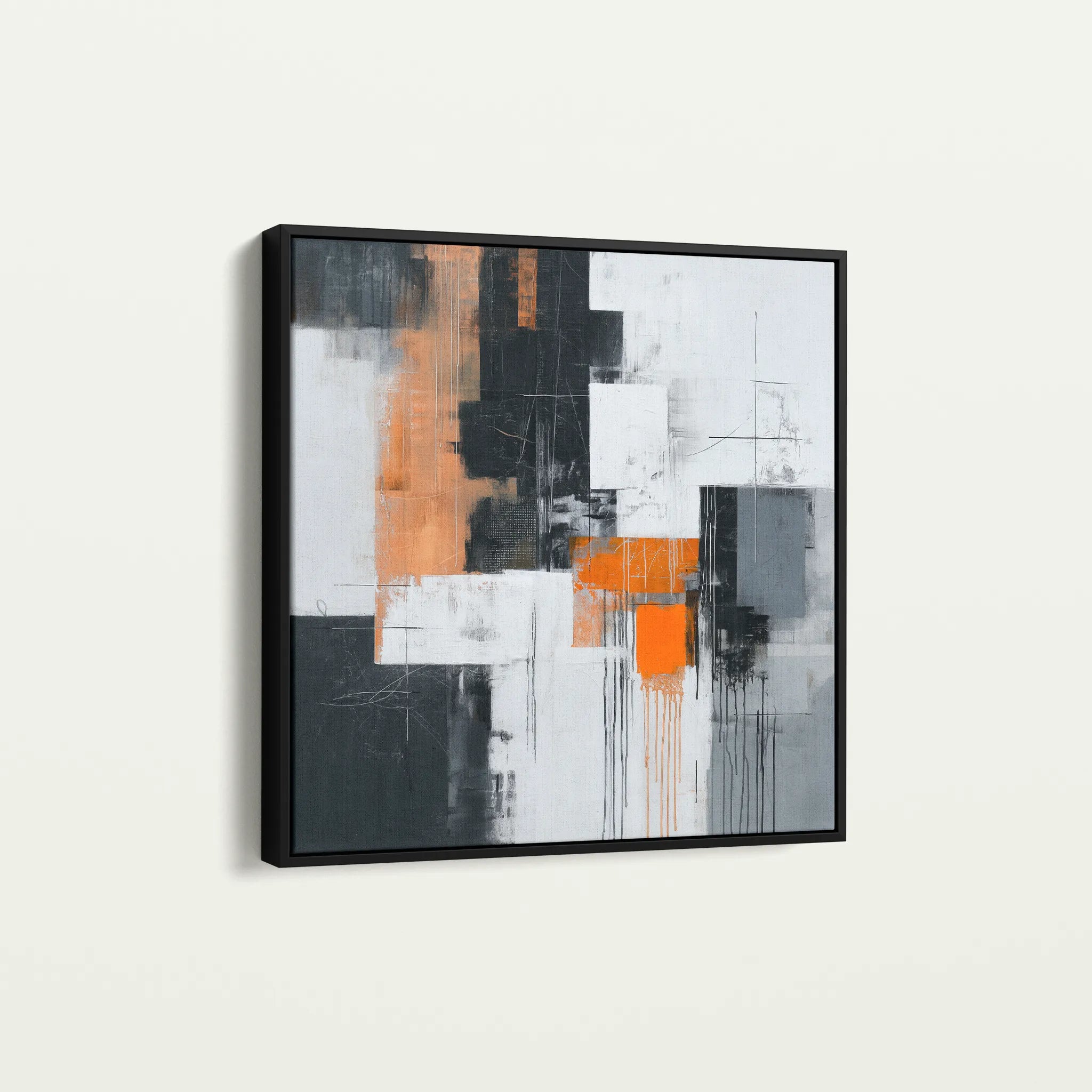 Abstract 1325 Canvas Art 16" x 16" / 40 x 40 cm / Black