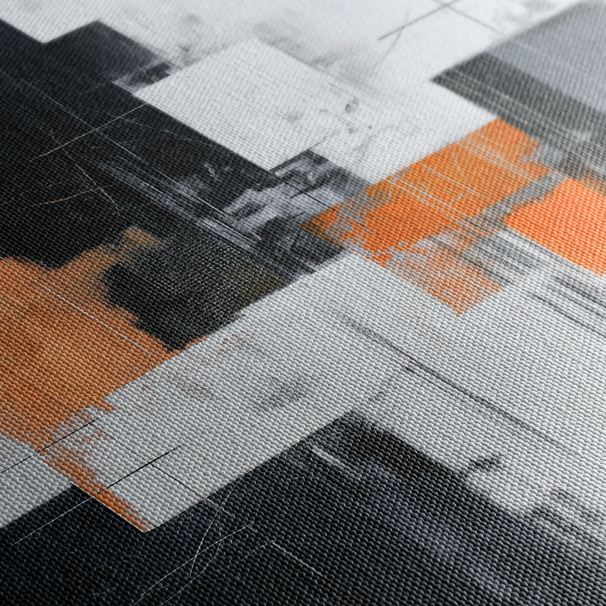 Abstract 1325 Canvas Art 16" x 16" / 40 x 40 cm / Black
