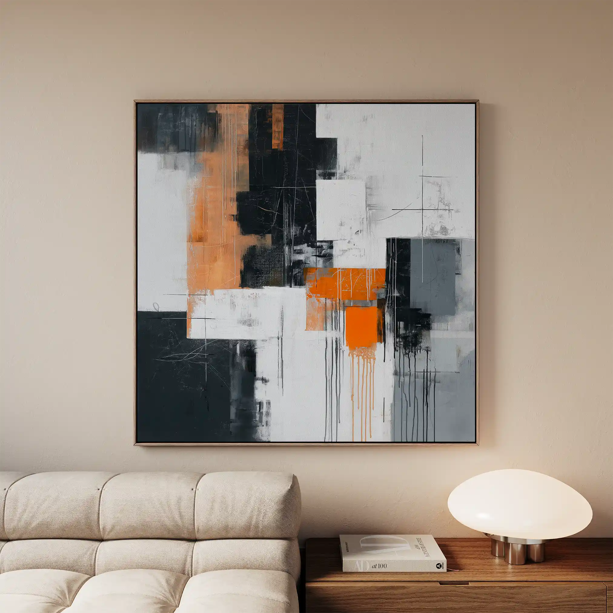 Abstract 1325 Canvas Art 60 x 60 cm / Black