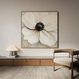 Floral 1325 Canvas Art 16" x 16" / 40 x 40 cm / Black