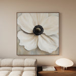 Floral 1325 Canvas Art 16" x 16" / 40 x 40 cm / Black