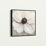 Floral 1325 Canvas Art 16" x 16" / 40 x 40 cm / Black
