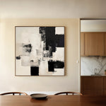 Abstract 1326 Canvas Art 16" x 16" / 40 x 40 cm / Black