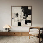 Abstract 1326 Canvas Art 16" x 16" / 40 x 40 cm / Black