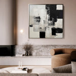 Abstract 1326 Canvas Art 16" x 16" / 40 x 40 cm / Black