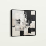 Abstract 1326 Canvas Art 16" x 16" / 40 x 40 cm / Black