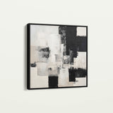 Abstract 1326 Canvas Art 16" x 16" / 40 x 40 cm / Black