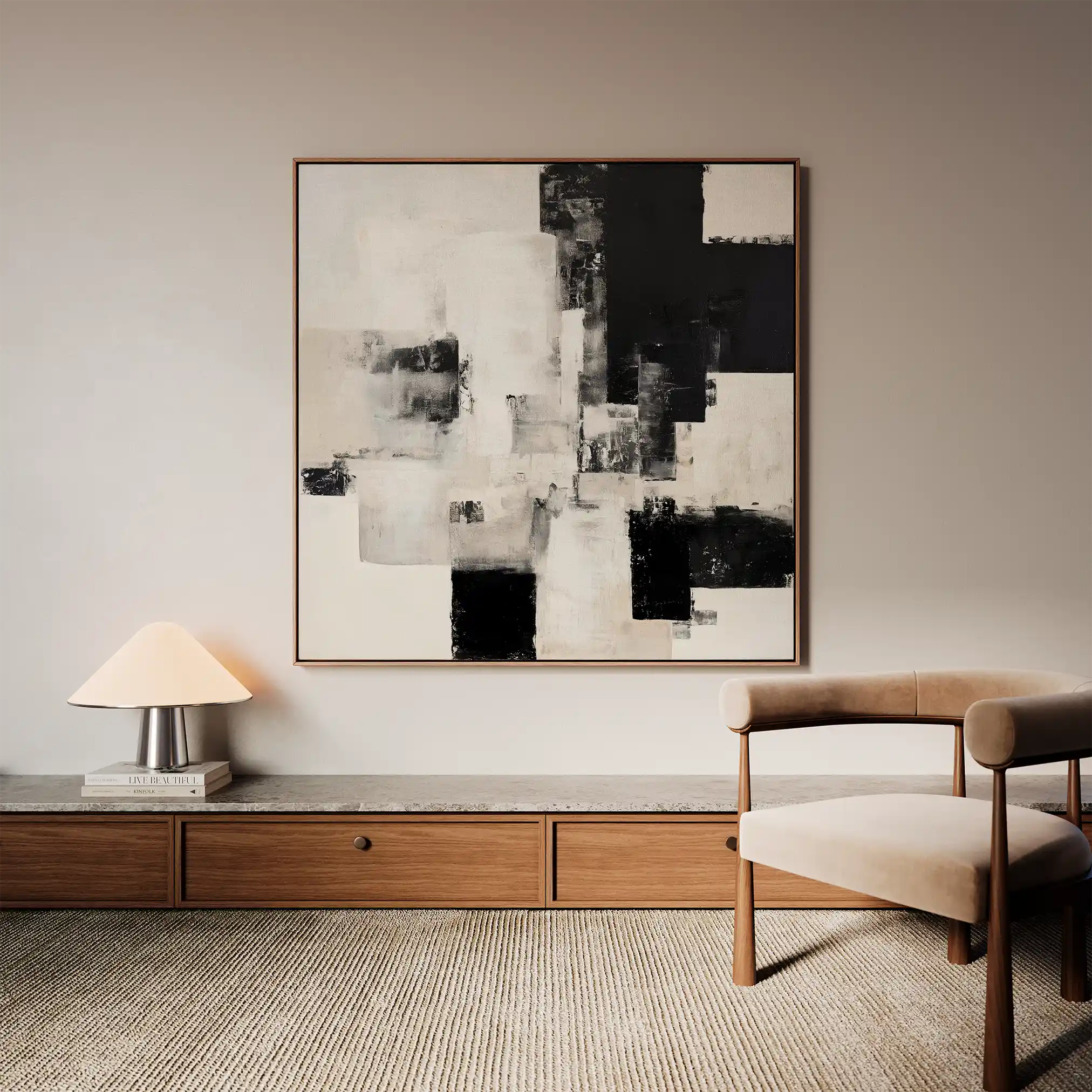Abstract 1326 Canvas Art 60 x 60 cm / Black