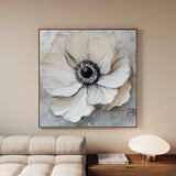 Floral 1326 Canvas Art 16" x 16" / 40 x 40 cm / Black