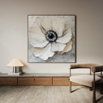 Floral 1326 Canvas Art 16" x 16" / 40 x 40 cm / Black