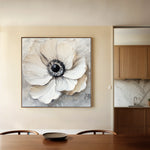 Floral 1326 Canvas Art 16" x 16" / 40 x 40 cm / Black