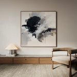 Abstract 1327 Canvas Art 16" x 16" / 40 x 40 cm / Black