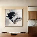 Abstract 1327 Canvas Art 16" x 16" / 40 x 40 cm / Black