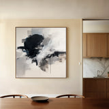 Abstract 1327 Canvas Art 16" x 16" / 40 x 40 cm / Black