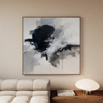 Abstract 1327 Canvas Art 16" x 16" / 40 x 40 cm / Black