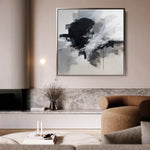 Abstract 1327 Canvas Art 16" x 16" / 40 x 40 cm / Black
