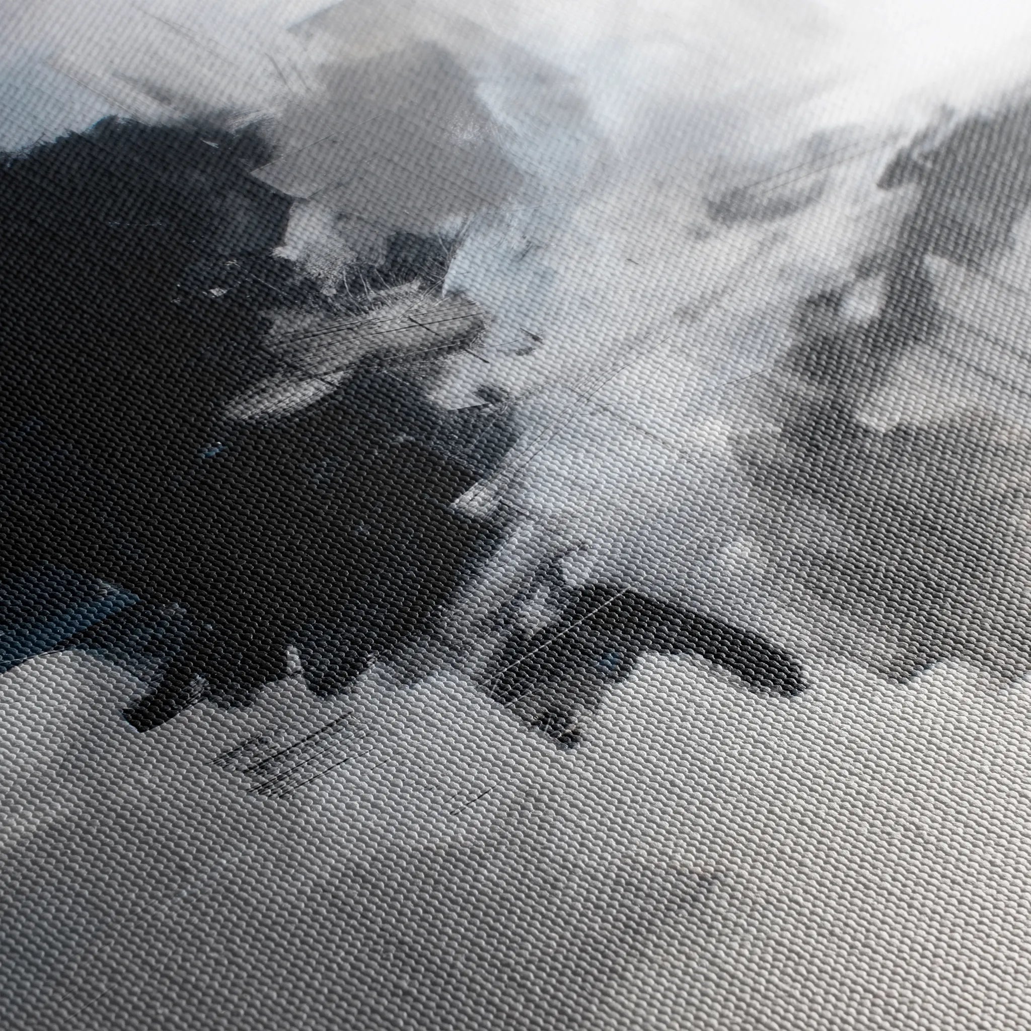 Abstract 1327 Canvas Art 16" x 16" / 40 x 40 cm / Black