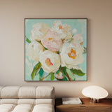 Floral 1327 Canvas Art 16" x 16" / 40 x 40 cm / Black