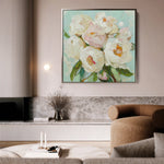 Floral 1327 Canvas Art 16" x 16" / 40 x 40 cm / Black