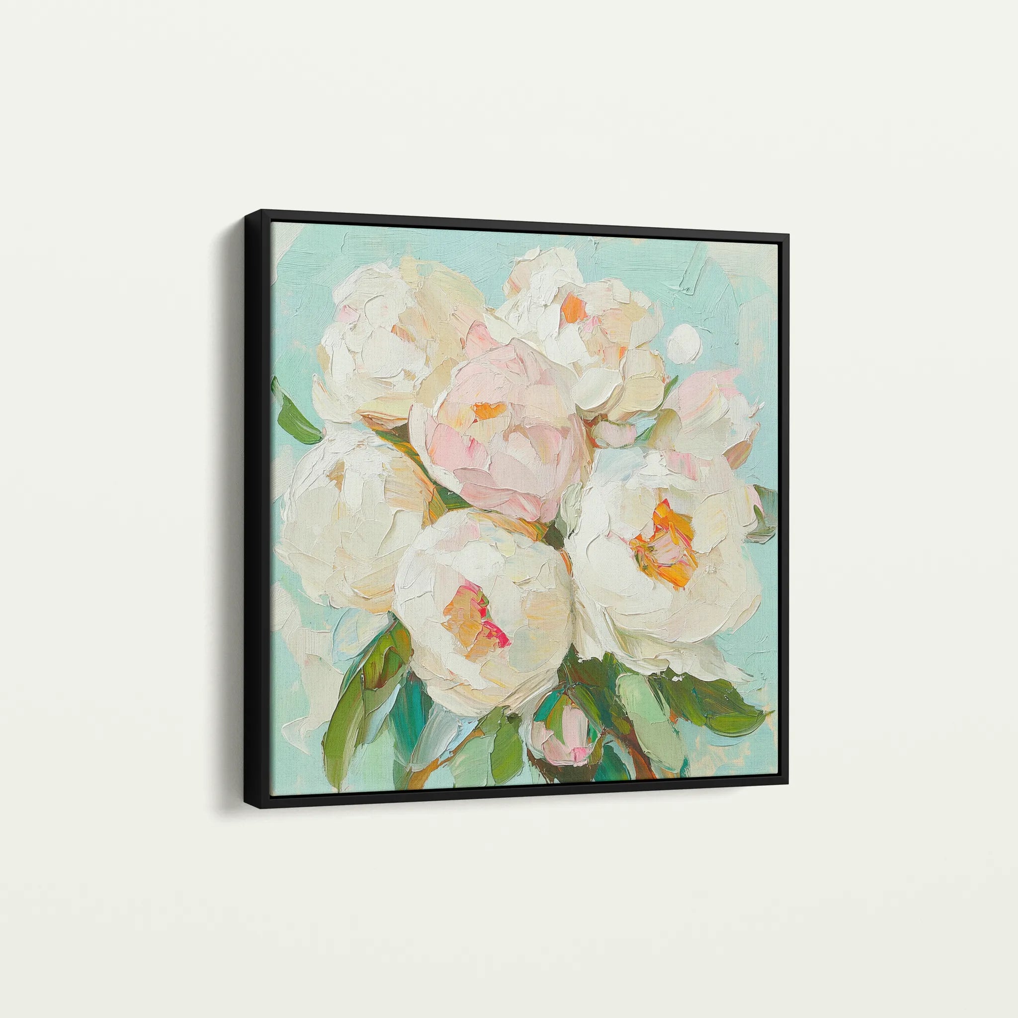 Floral 1327 Canvas Art 16" x 16" / 40 x 40 cm / Black