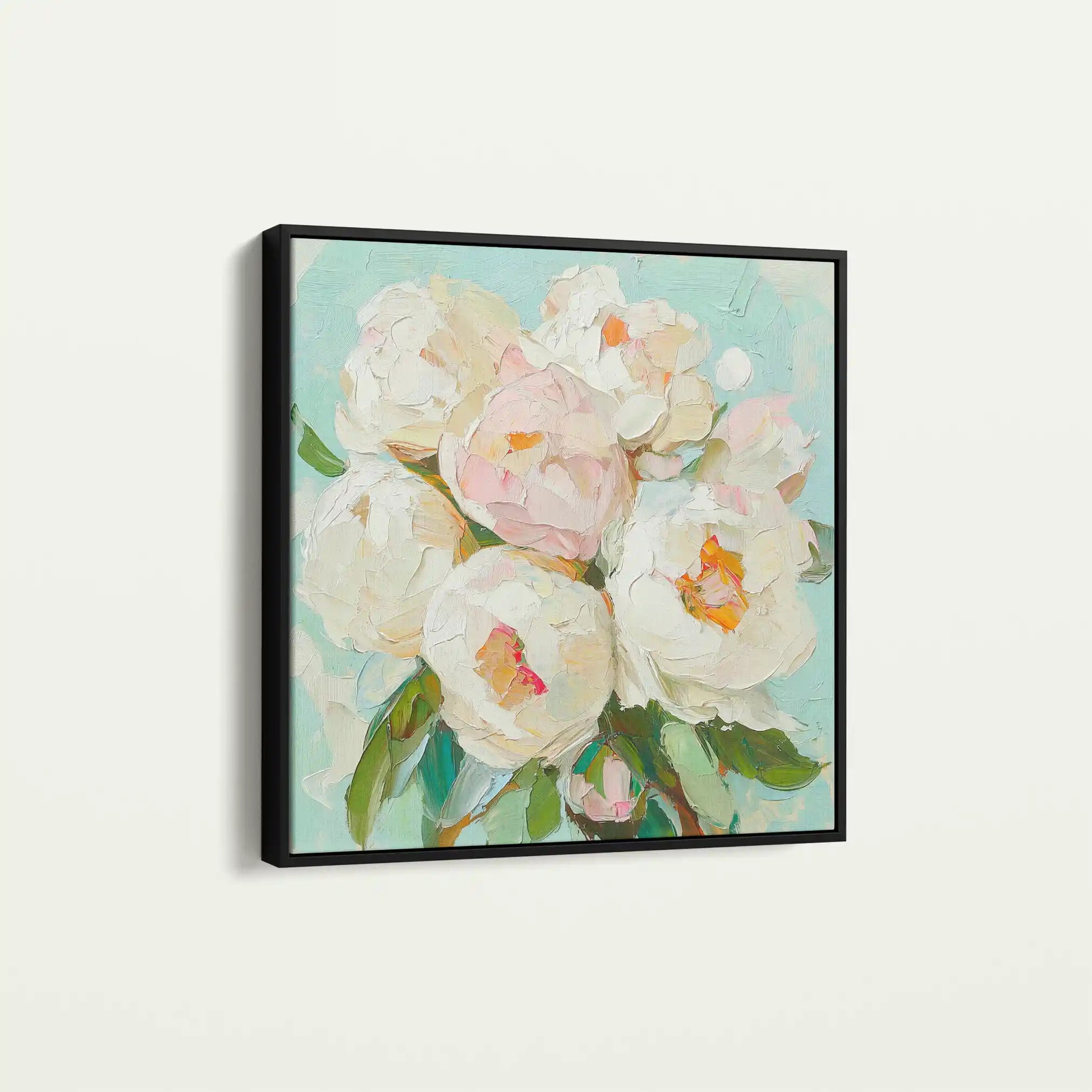 Floral 1327 Canvas Art 60 x 60 cm / Black