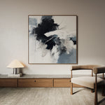 Abstract 1328 Canvas Art 16" x 16" / 40 x 40 cm / Black