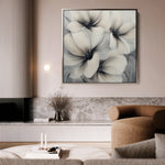 Floral 1328 Canvas Art 16" x 16" / 40 x 40 cm / Black