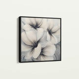 Floral 1328 Canvas Art 16" x 16" / 40 x 40 cm / Black