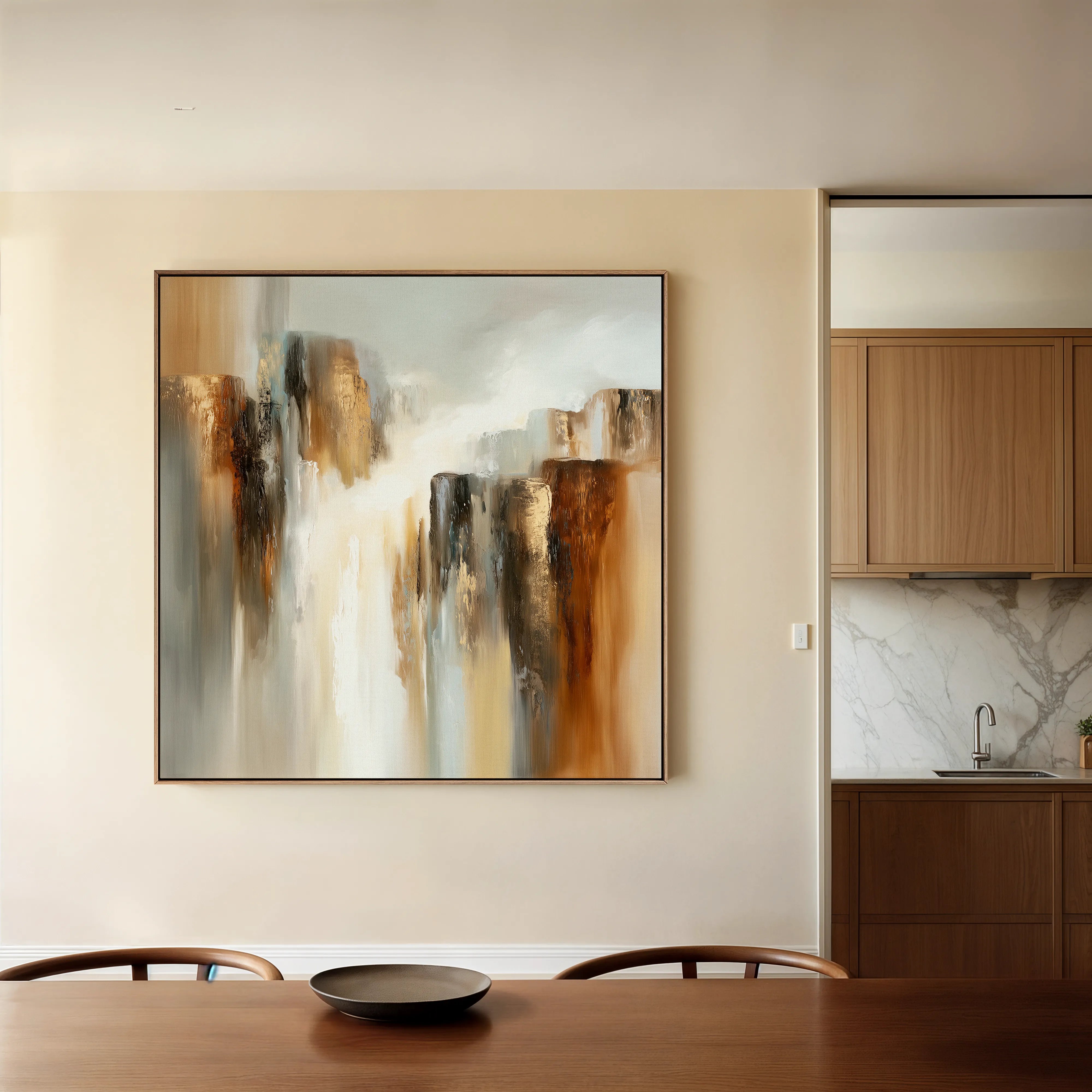 Abstract 1329 Canvas Art 16" x 16" / 40 x 40 cm / Black