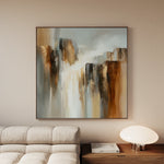 Abstract 1329 Canvas Art 16" x 16" / 40 x 40 cm / Black