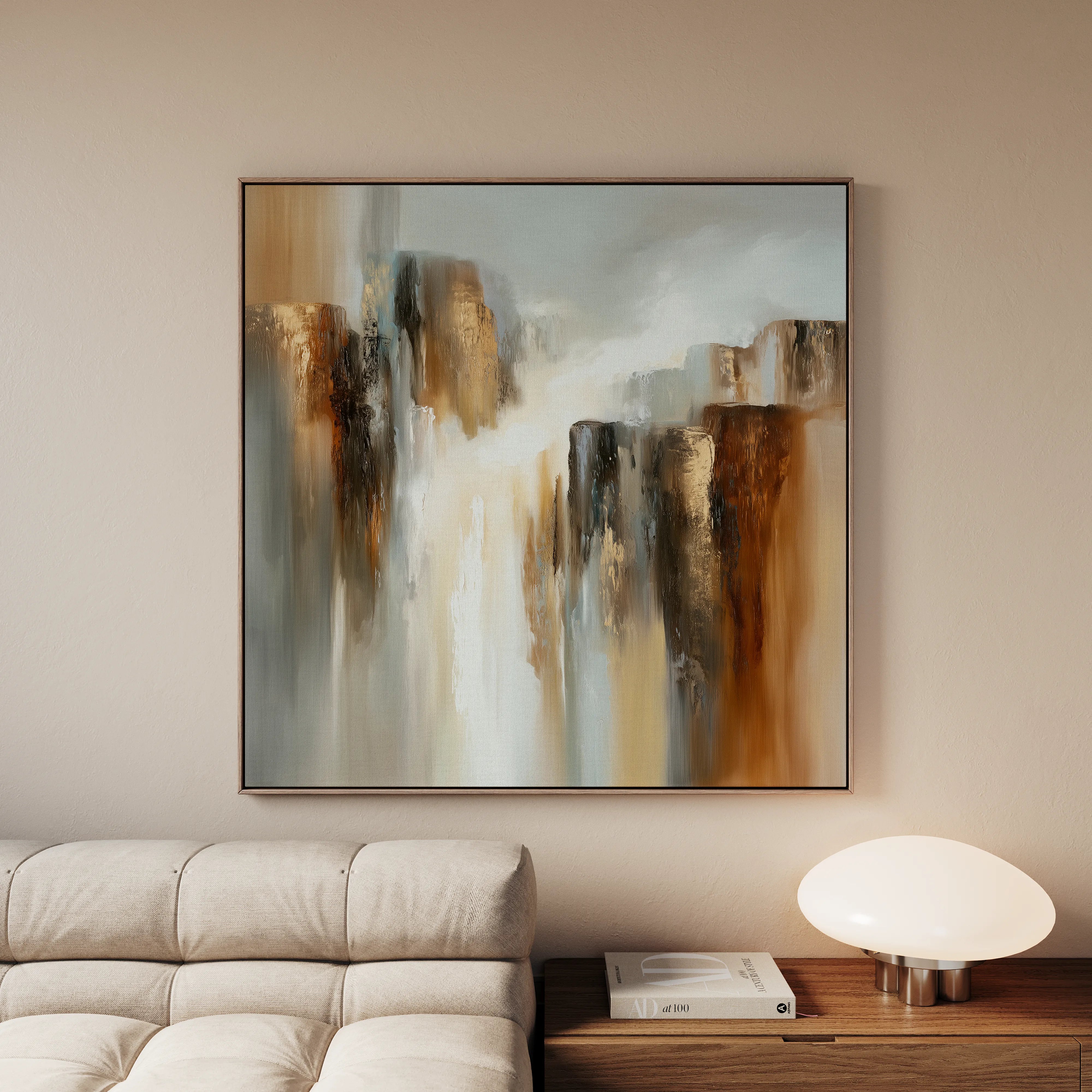 Abstract 1329 Canvas Art 16" x 16" / 40 x 40 cm / Black