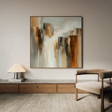 Abstract 1329 Canvas Art 16" x 16" / 40 x 40 cm / Black