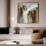 Abstract 1329 Canvas Art 16" x 16" / 40 x 40 cm / Black