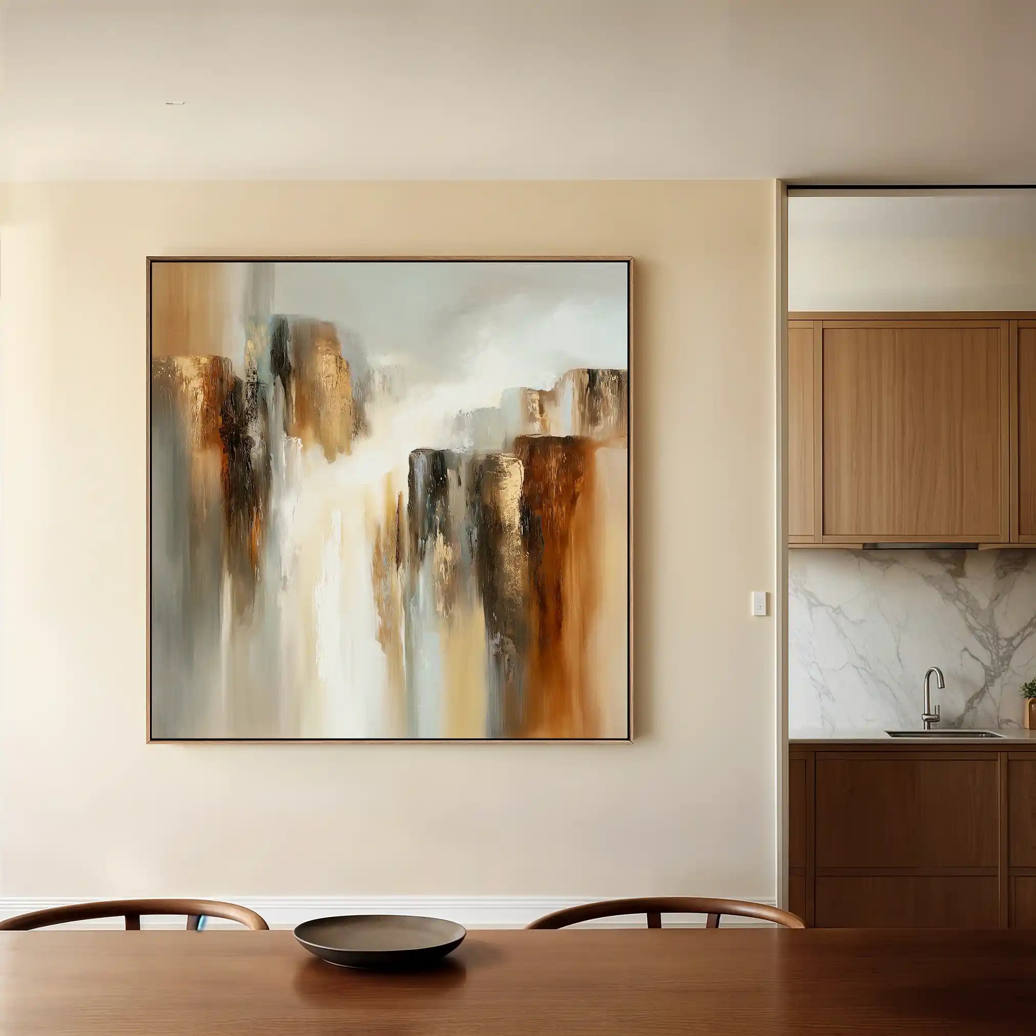 Abstract 1329 Canvas Art 60 x 60 cm / Black