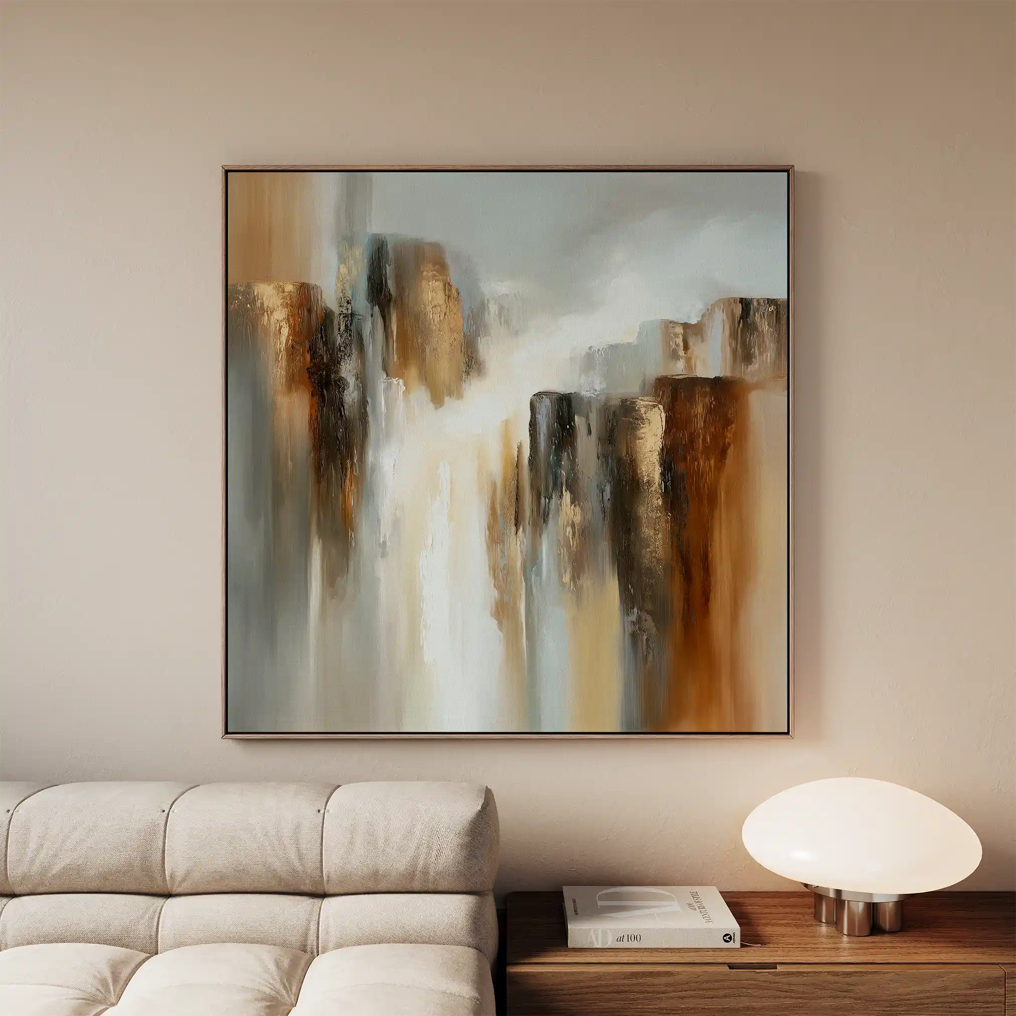 Abstract 1329 Canvas Art 60 x 60 cm / Black