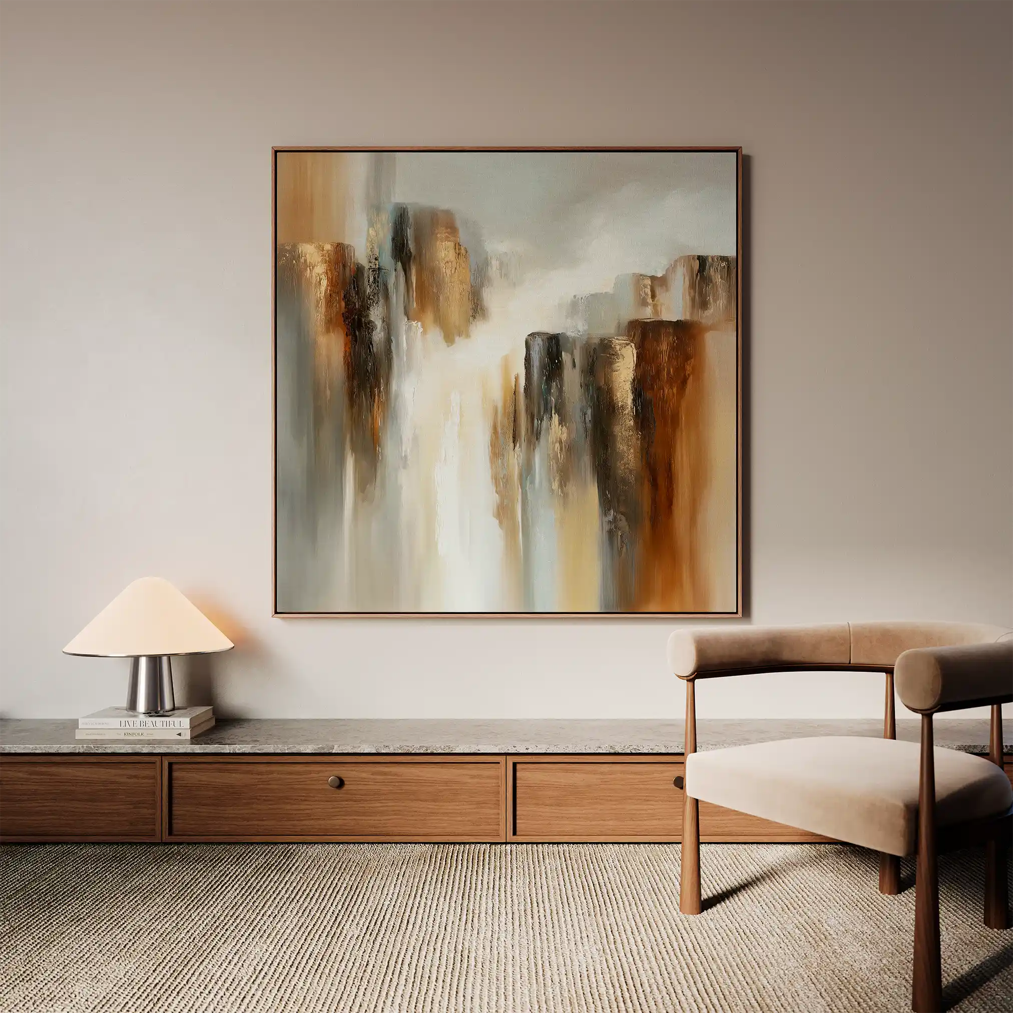 Abstract 1329 Canvas Art 60 x 60 cm / Black