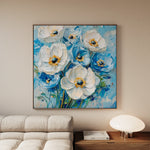 Floral 1329 Canvas Art 16" x 16" / 40 x 40 cm / Black