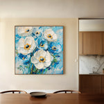 Floral 1329 Canvas Art 16" x 16" / 40 x 40 cm / Black