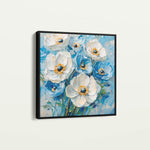 Floral 1329 Canvas Art 16" x 16" / 40 x 40 cm / Black