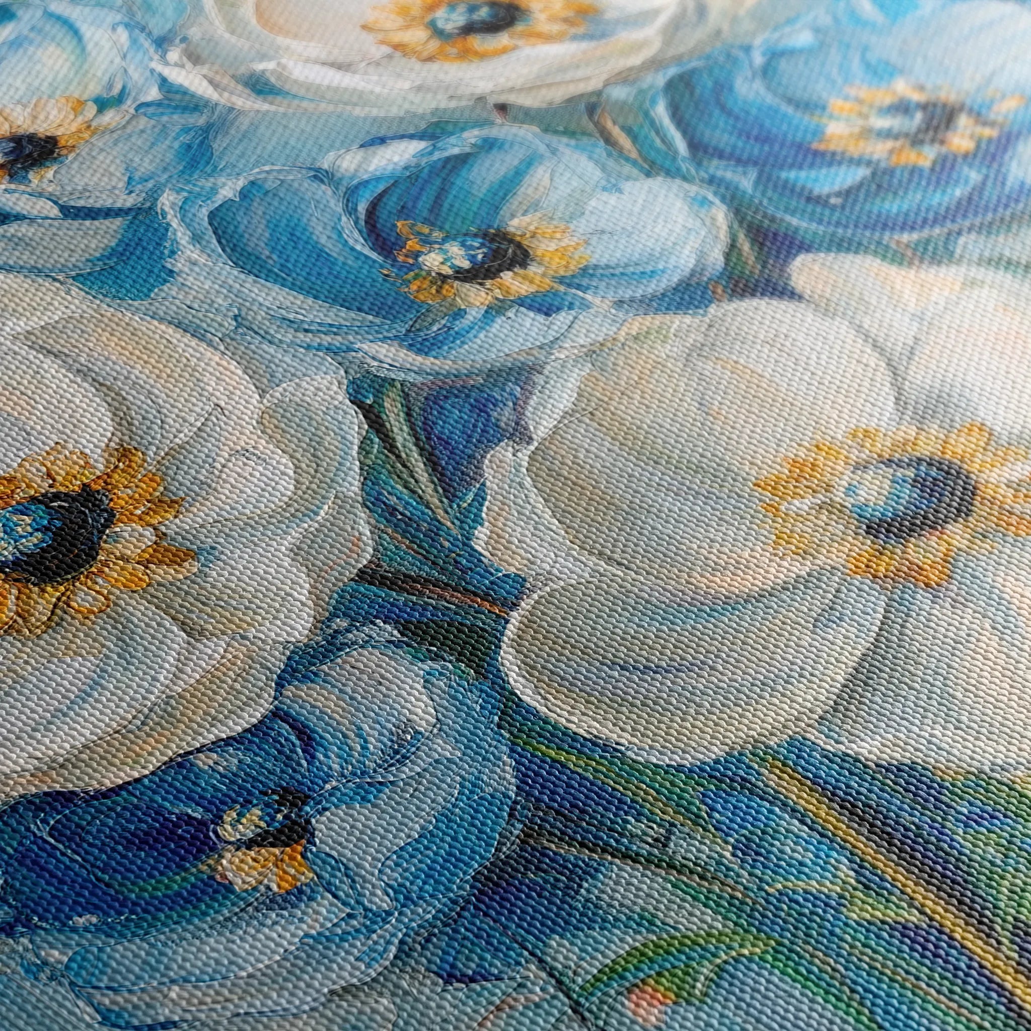 Floral 1329 Canvas Art 16" x 16" / 40 x 40 cm / Black