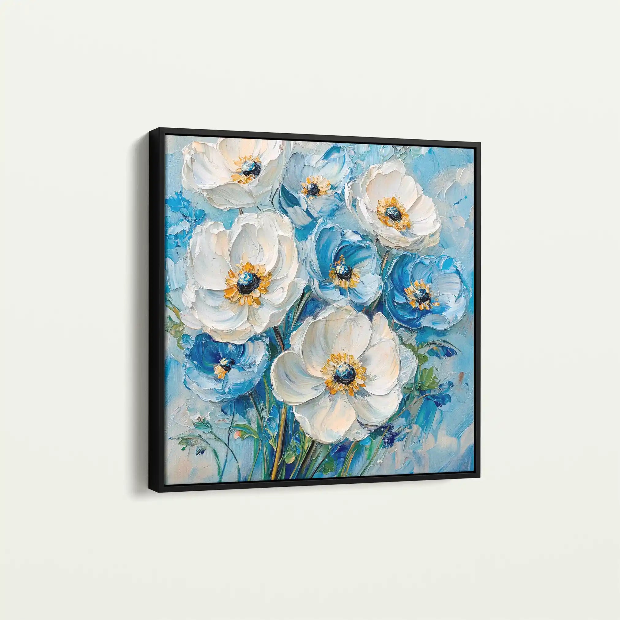 Floral 1329 Canvas Art 60 x 60 cm / Black