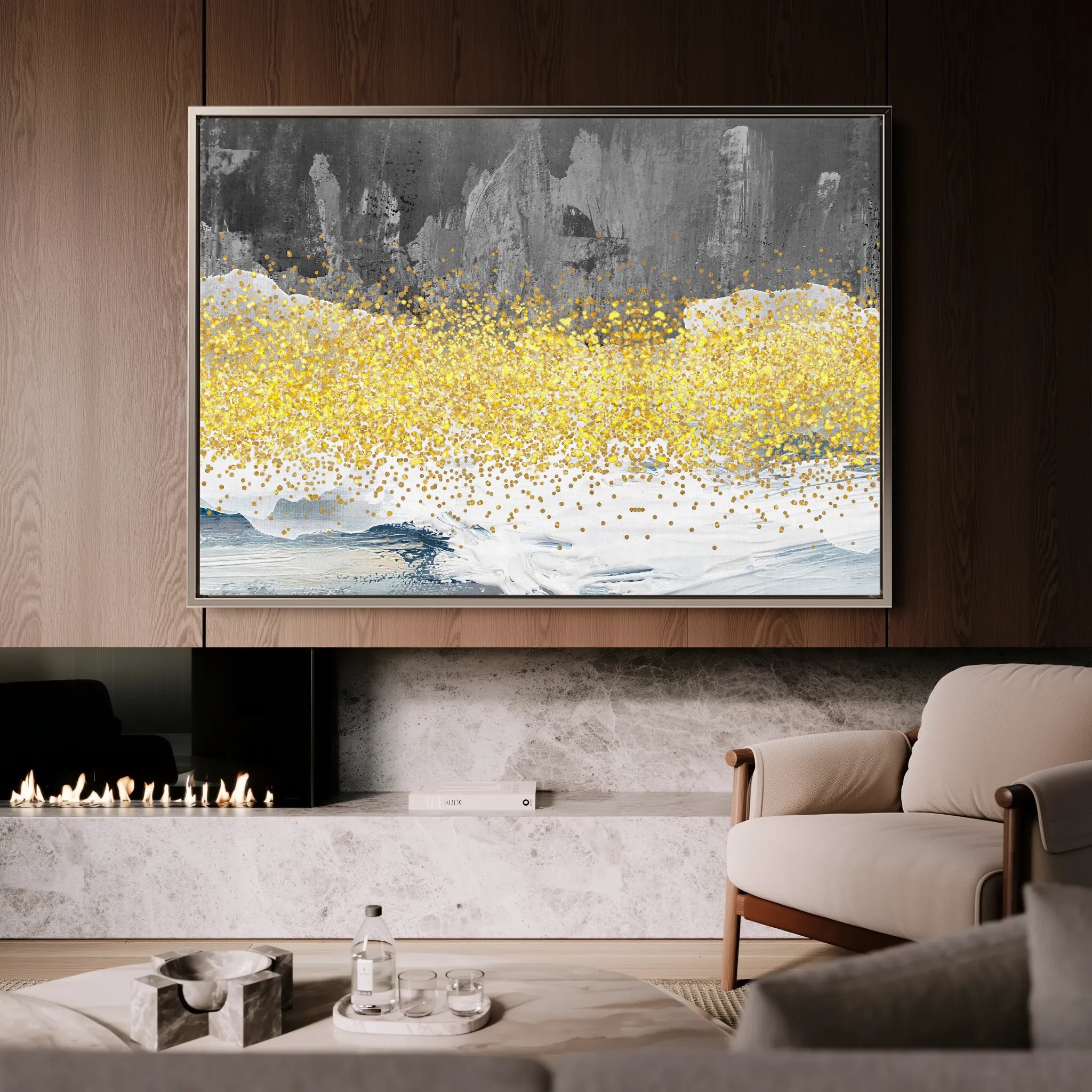 Abstract 133 Canvas Art 18" x 24" / 45 x 60 cm / Black