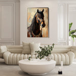Horses 133 Canvas Art 18" x 24" / 45 x 60 cm / Black