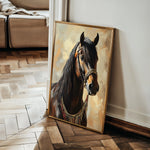 Horses 133 Canvas Art 18" x 24" / 45 x 60 cm / Black