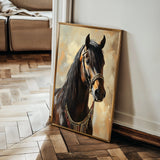 Horses 133 Canvas Art 18" x 24" / 45 x 60 cm / Black