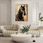 Horses 133 Canvas Art 60 x 40 cm / Black