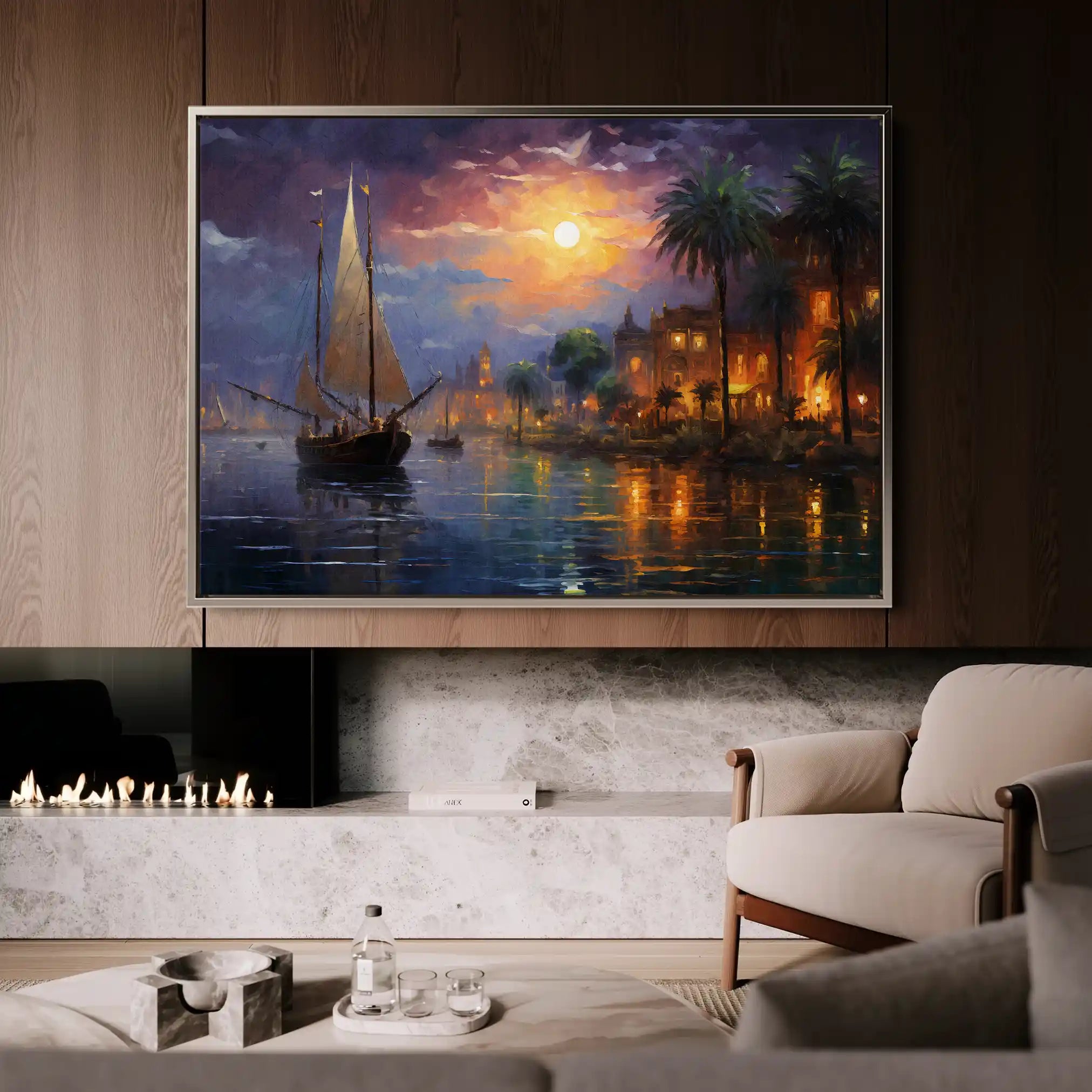 Landscape 133 Canvas Art 60 x 40 cm / Black