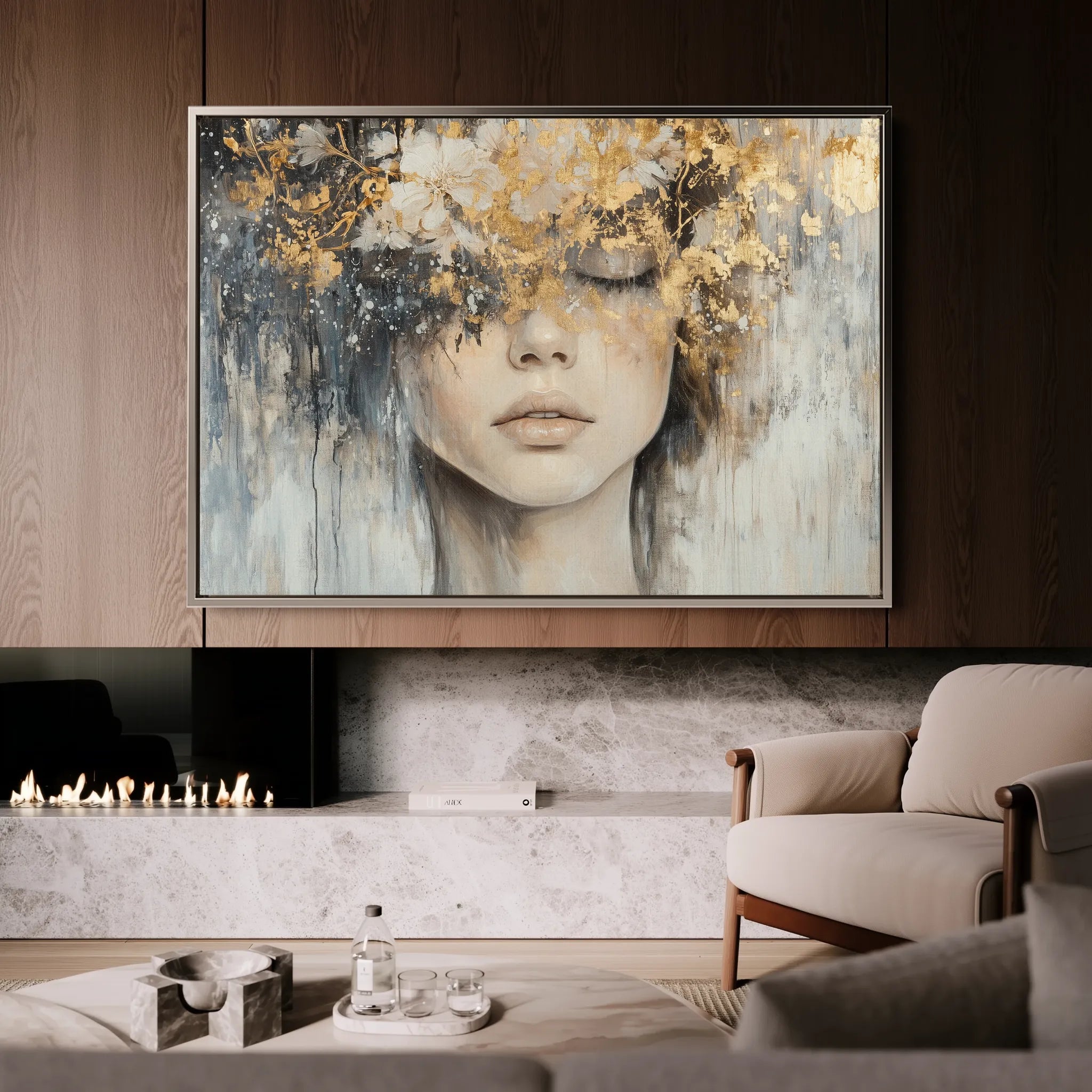 Portrait 133 Canvas Art 18" x 24" / 45 x 60 cm / Black